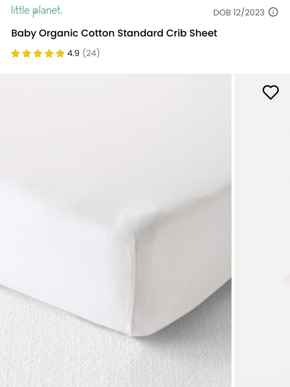 Carter's Baby Organic Cotton Crib Sheet - White